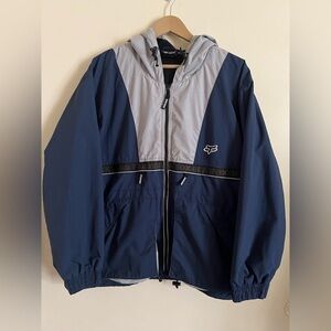 Vintage 90s Y2K FOX USA Racing Full Zip Navy Blue Jacket Size S